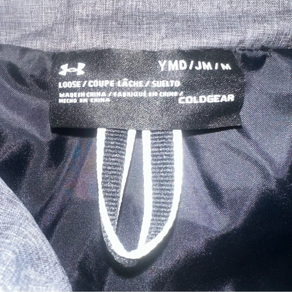 Under Armour ColdGear Puffer Vest Gray Youth Medium YMD Loose Fit with Pockets - Picture 5 of 11
